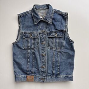 Vintage PS Gitano Jean Jacket Vest 80s Women's Medium Denim Medium Wash